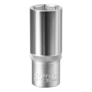 Sealey S1224D Premier Deep Socket 1/2"Sq Drive 24mm