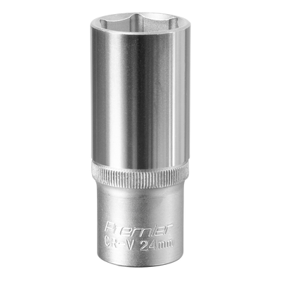 Sealey S1224D Premier Deep Socket 1/2"Sq Drive 24mm