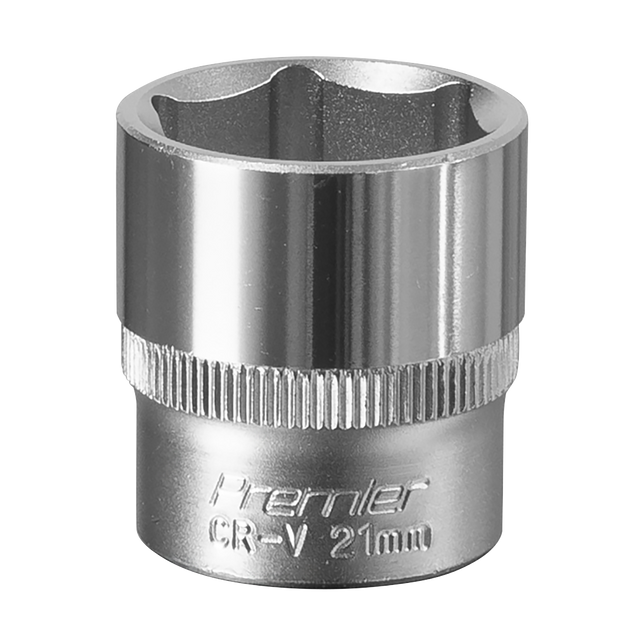 Sealey S3821 Premier Socket 3/8"Sq Drive 21mm