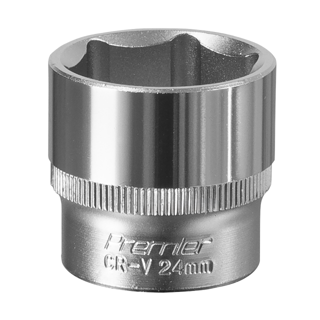 Sealey S3824 Premier Socket 3/8"Sq Drive 24mm