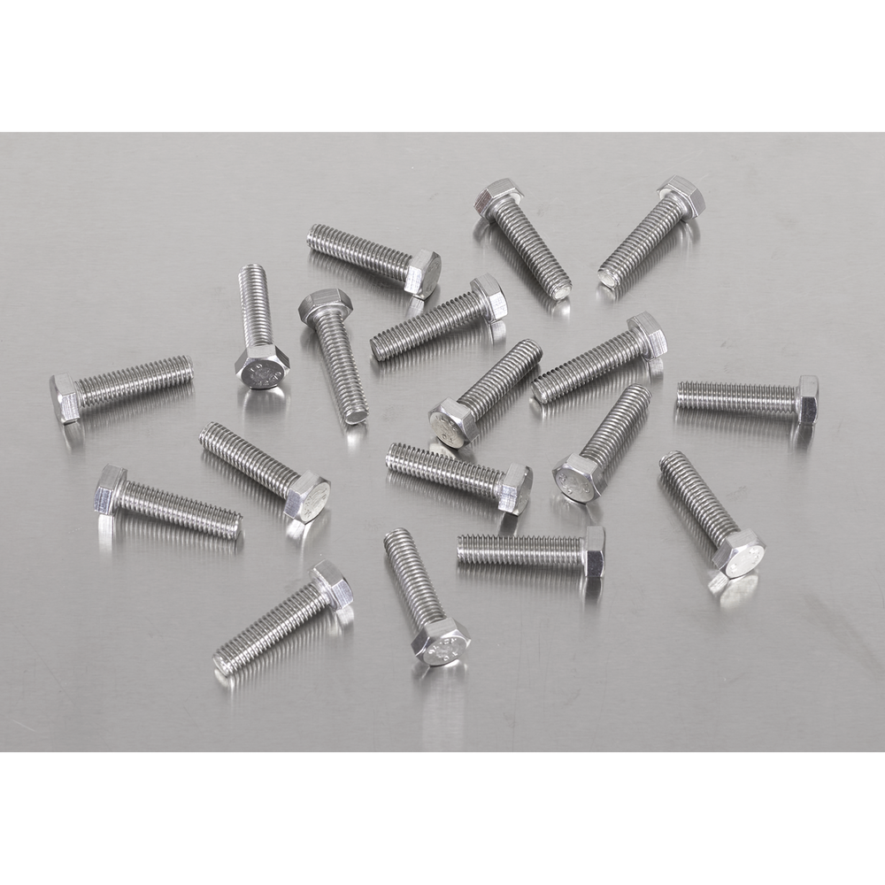 Sealey S625S Stainless Steel Set Screw M6 x 25mm 1mm Pitch, DIN 933 - Pack of 50 - additional view 2