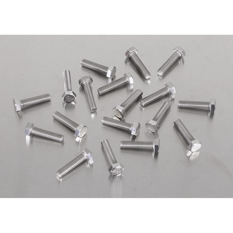 Sealey S625S Stainless Steel Set Screw M6 x 25mm 1mm Pitch, DIN 933 - Pack of 50 - additional view 2