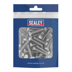 Sealey S625S Stainless Steel Set Screw M6 x 25mm 1mm Pitch, DIN 933 - Pack of 50