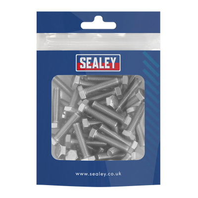 Sealey S625S Stainless Steel Set Screw M6 x 25mm 1mm Pitch, DIN 933 - Pack of 50