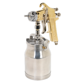 Sealey S701 Workshop Gold Series Suction Feed Spray Gun 1.8mm Set-Up