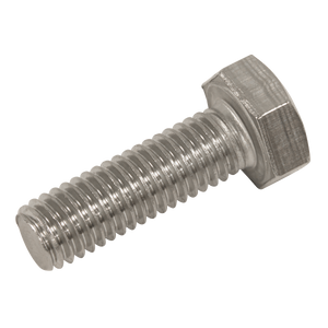 Sealey S825S Stainless Steel Hex Head Set Screw DIN 933 - M8 X 25 A2 - Pack of 50