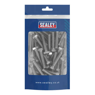 Sealey S840S Stainless Steel Set Screw M8 x 1.25 Pitch, DIN 933 - Pack of 50