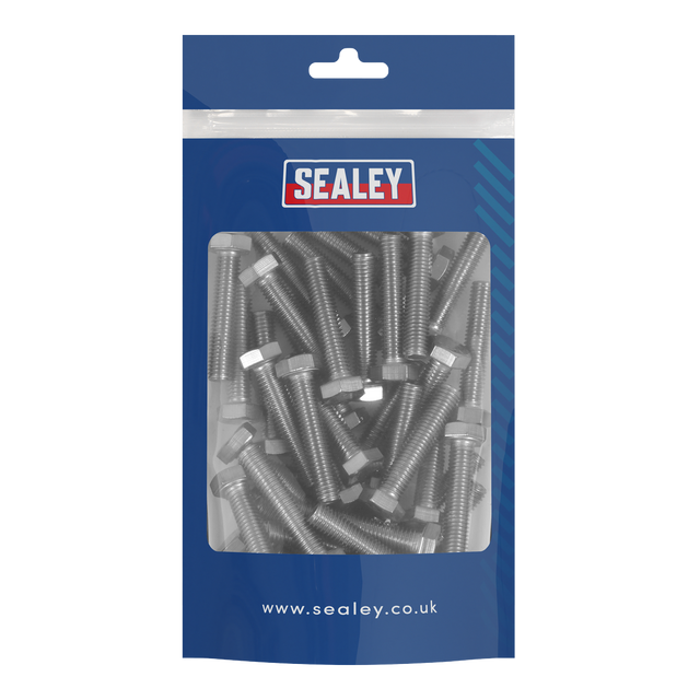 Sealey S840S Stainless Steel Set Screw M8 x 1.25 Pitch, DIN 933 - Pack of 50