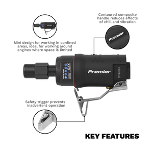 Sealey SA1004 Premier Mini Air Die Grinder 6mm - additional view 4