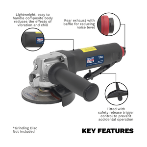 Sealey SA152 Premier Composite Air Angle Grinder 100mm - additional view 4