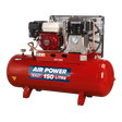 Sealey SA1565 150L Belt Drive Air Compressor with Petrol Engine 6.5hp