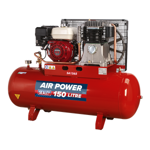 Sealey SA1565 150L Belt Drive Air Compressor with Petrol Engine 6.5hp