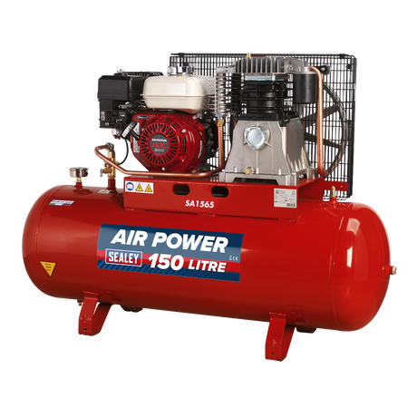 Sealey SA1565 150L Belt Drive Air Compressor with Petrol Engine 6.5hp