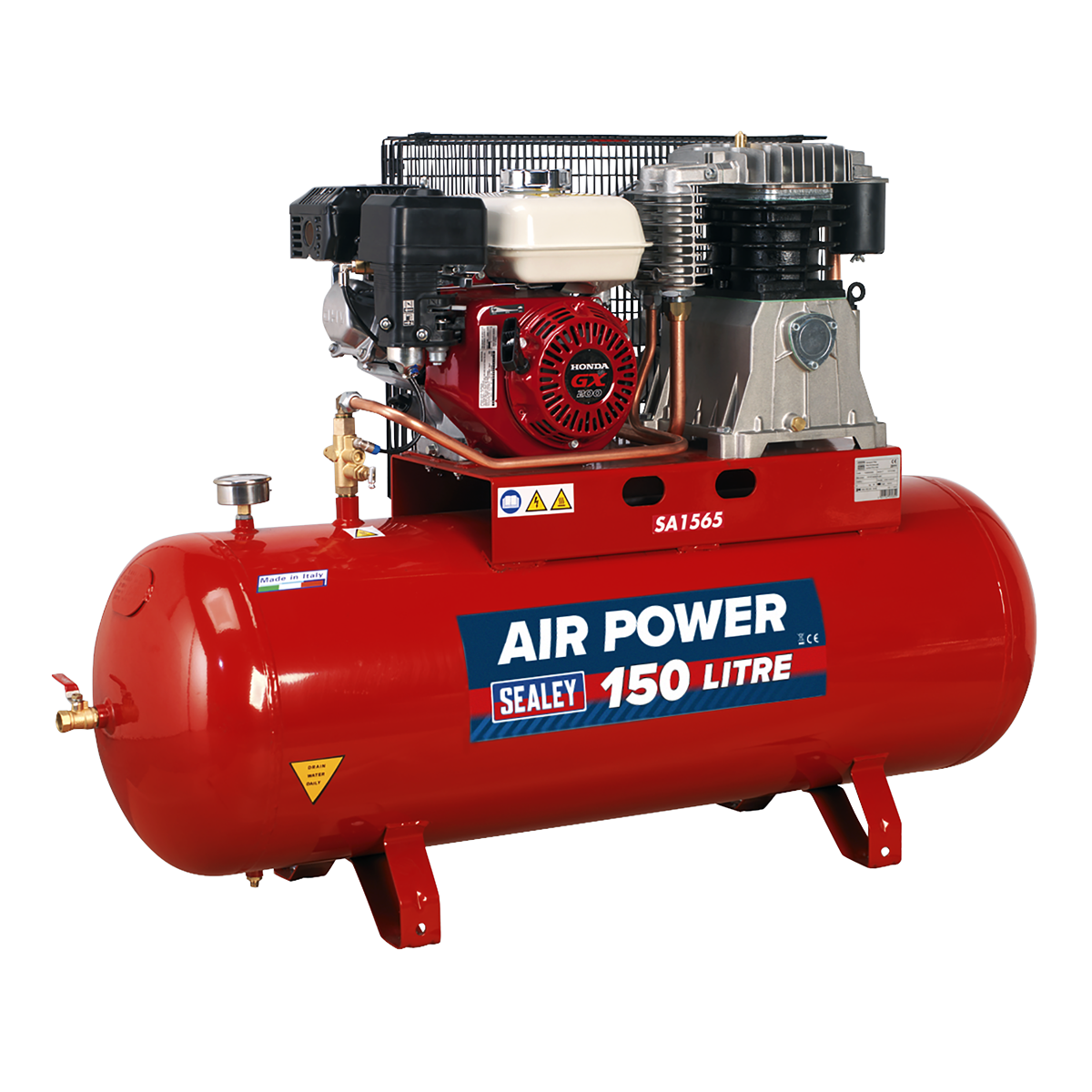 Sealey SA1565 150L Belt Drive Air Compressor with Petrol Engine 6.5hp - additional view 2