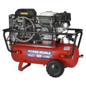 Sealey SA5055 50L Belt Drive Air Compressor with Petrol Engine 5.5hp