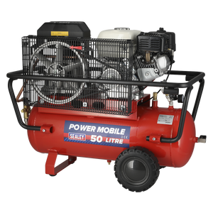 Sealey SA5055 50L Belt Drive Air Compressor with Petrol Engine 5.5hp
