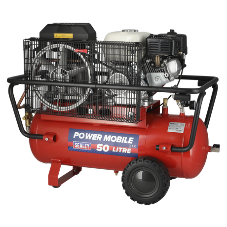 Sealey SA5055 50L Belt Drive Air Compressor with Petrol Engine 5.5hp