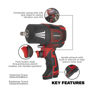 Sealey SA6006 Premier Twin Hammer Composite Air Impact Wrench 1/2"Sq Drive - additional view 3