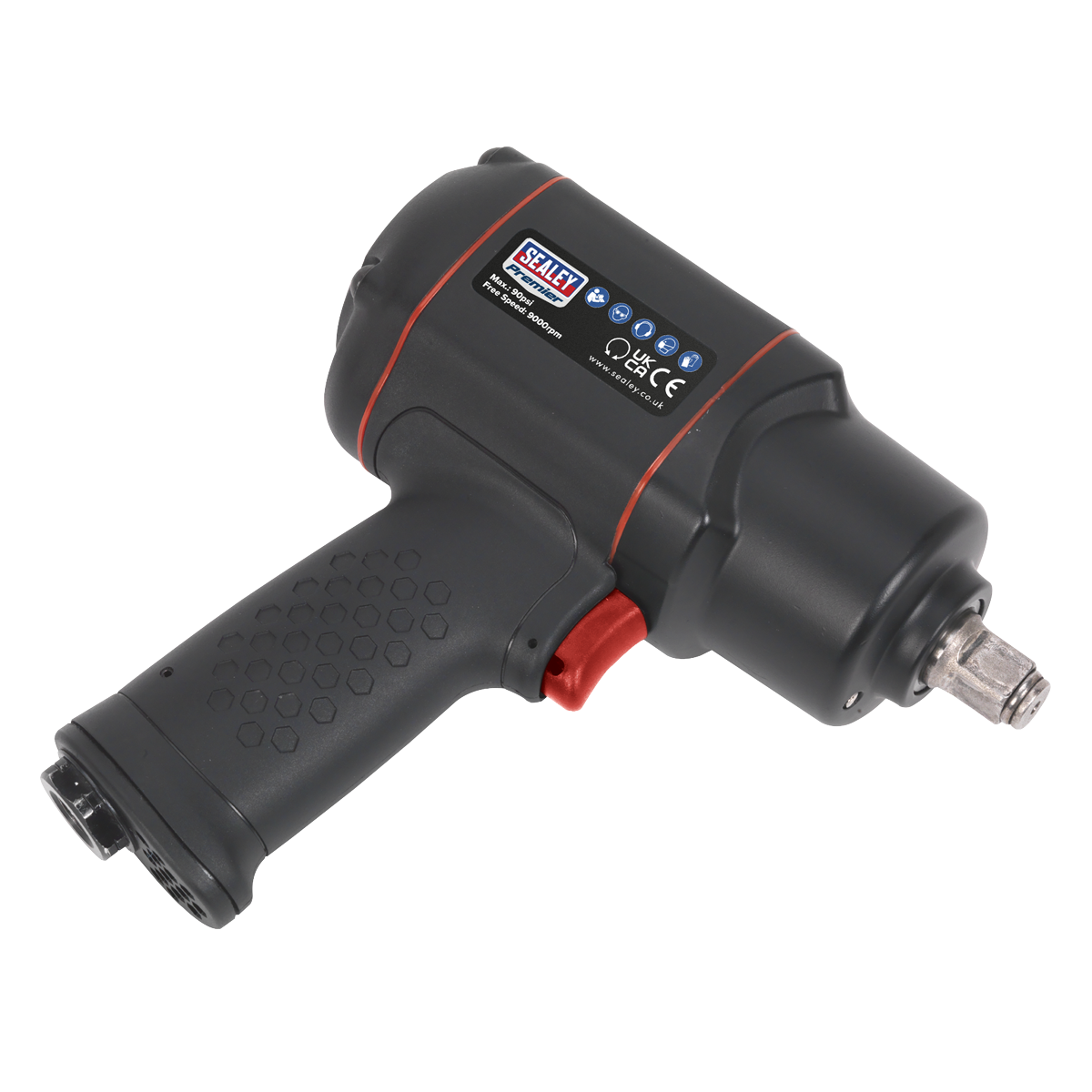 Sealey SA6007 Premier Twin Hammer Composite Air Impact Wrench 1/2"Sq Drive - additional view 2