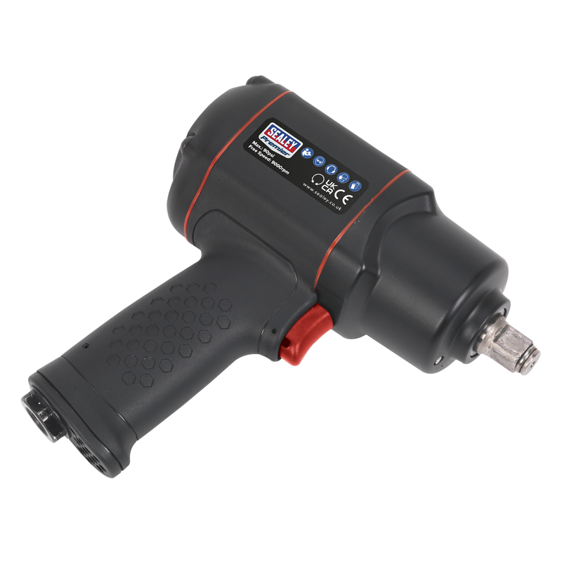 Sealey SA6007 Premier Twin Hammer Composite Air Impact Wrench 1/2"Sq Drive - additional view 2