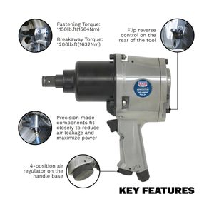 Sealey SA604 Premier Twin Hammer Air Impact Wrench 3/4"Sq Drive - additional view 5