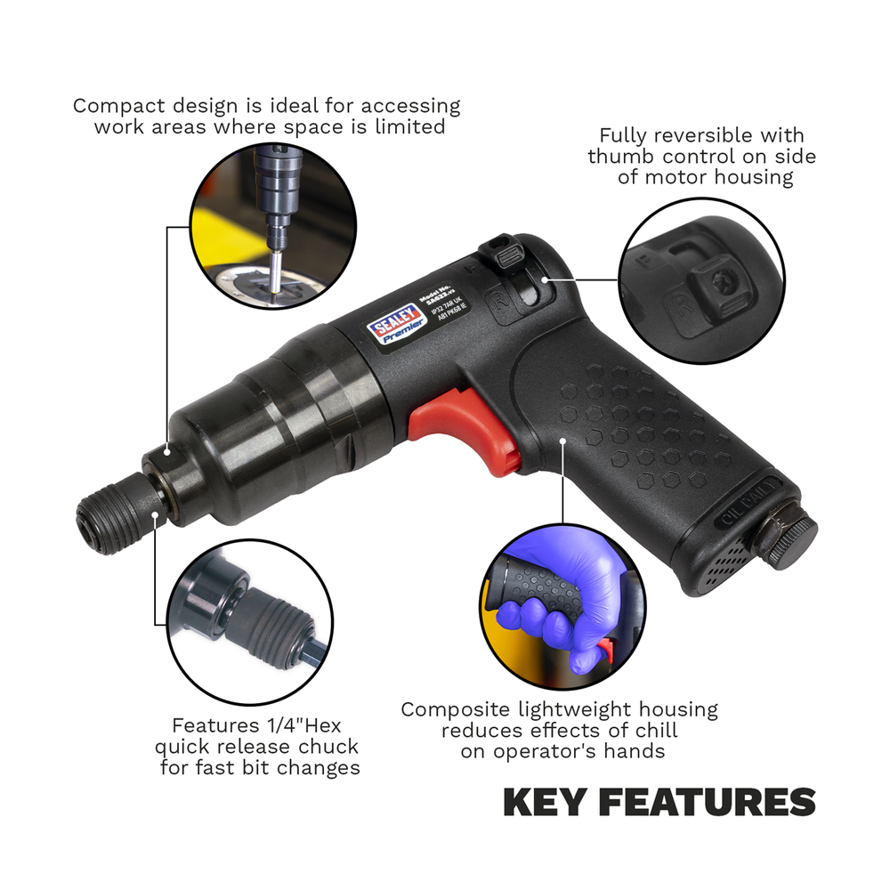 Sealey SA623 Premier Composite Mini Air Pistol Screwdriver - additional view 11