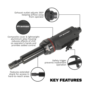 Sealey SA656 Premier Long Reach Maxi Air Die Grinder 260mm - additional view 4