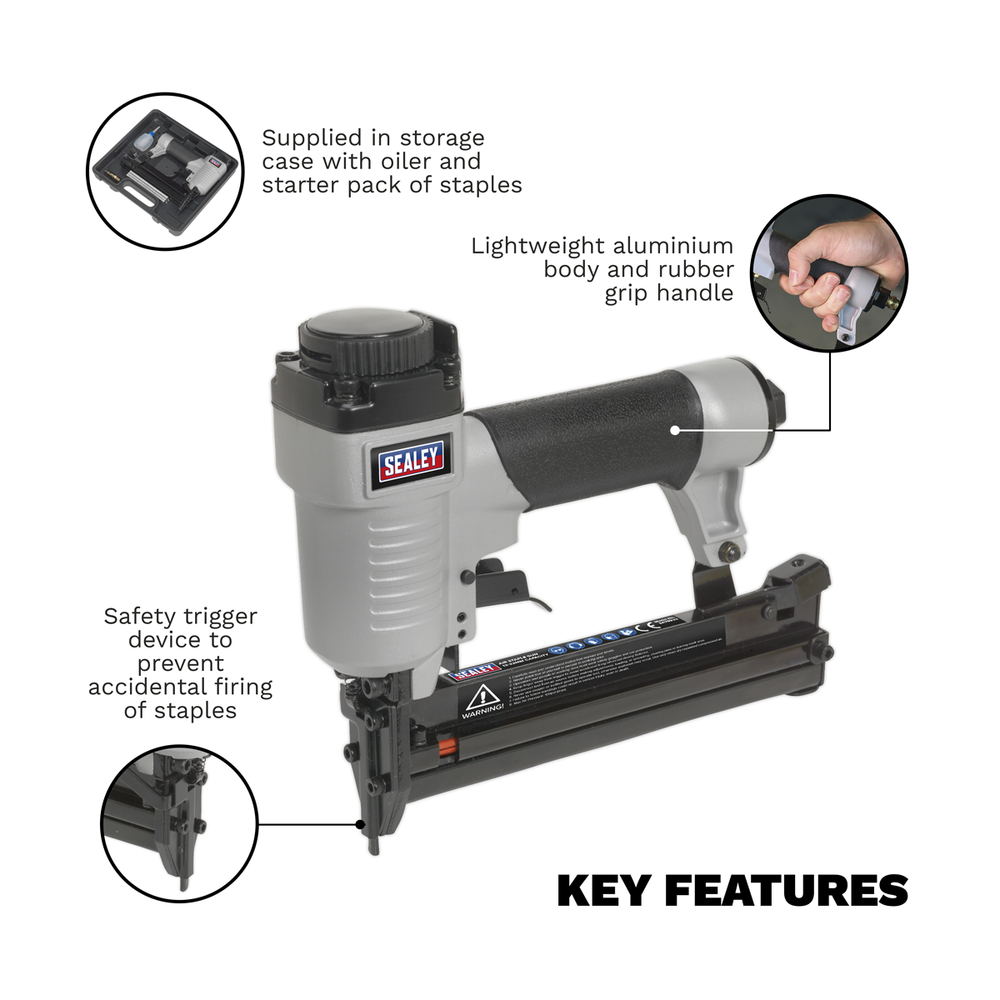 Sealey SA789 Air Staple Gun 13-32mm Capacity - additional view 4