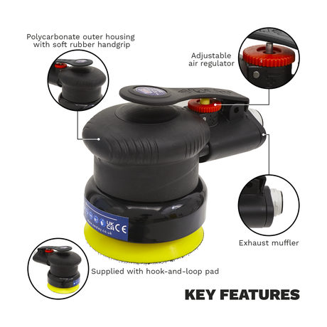 Sealey SA802 Premier Air Palm Orbital Sander 75mm - additional view 2