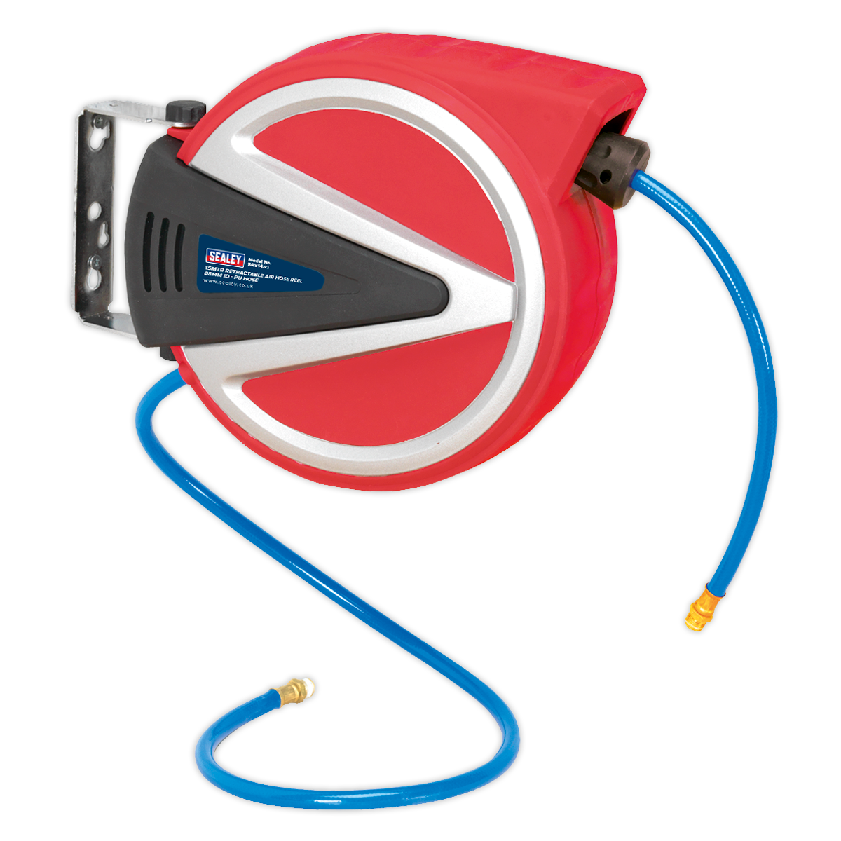 Sealey SA814 15m Retractable PU Air Hose Reel 8mm ID