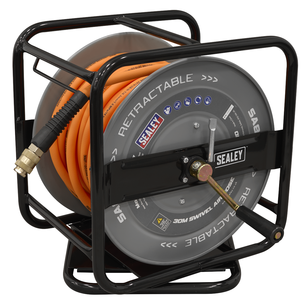 Sealey SA827 30m Swivel Air Hose Reel 6mm ID