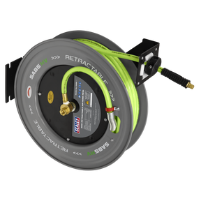 Sealey SA85HV 20m Retractable High-Visibility PVC Air Hose with Steel Reel 10mm ID