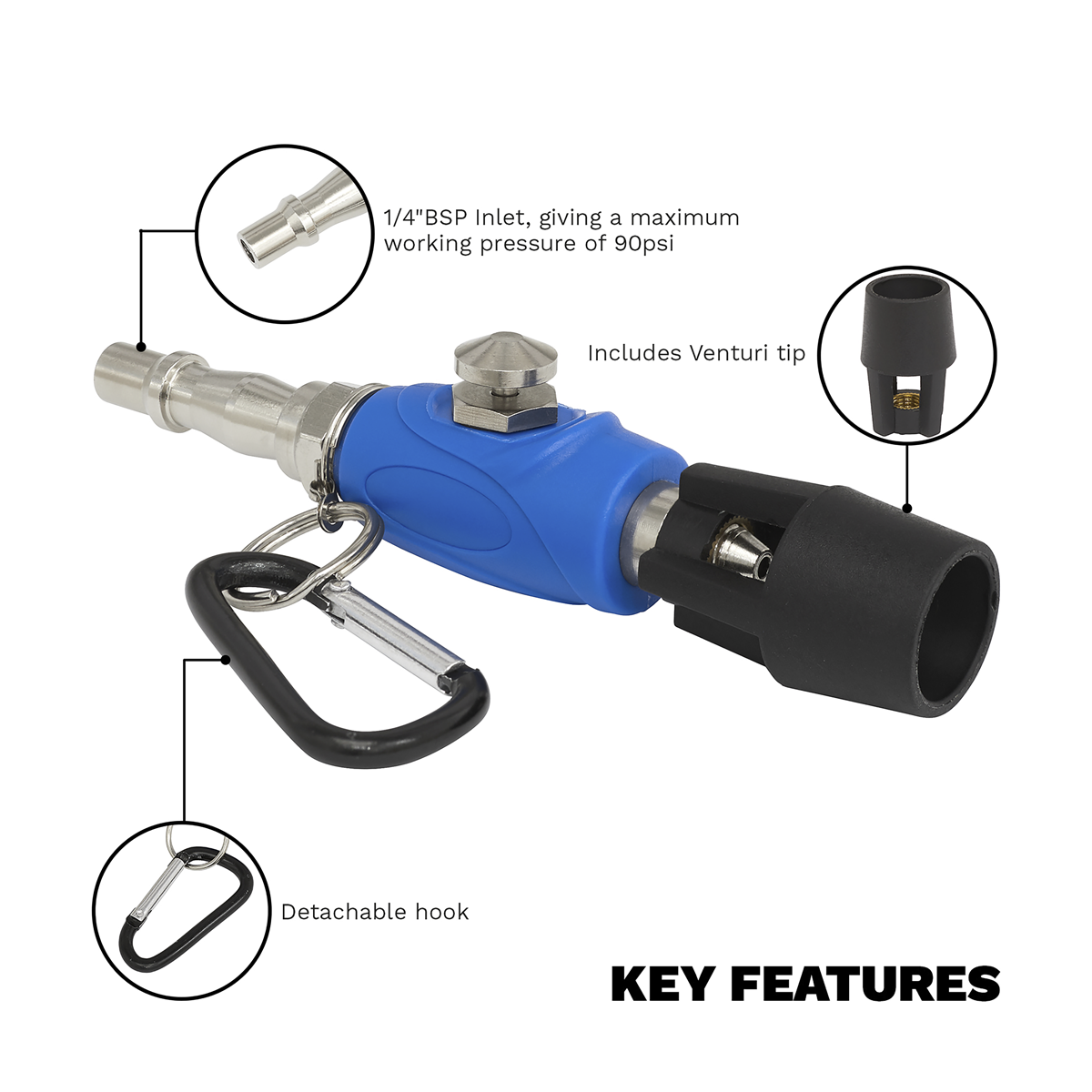 Sealey SA904 Mini Air Blow Gun with Venturi Tip - additional view 2