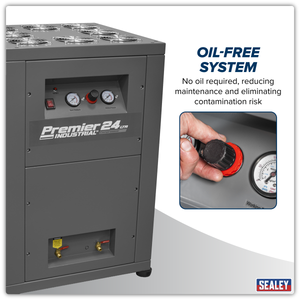 Sealey SAC01VLN 24L Oil Free Low Noise Direct Drive Air Compressor 3hp - additional view 4