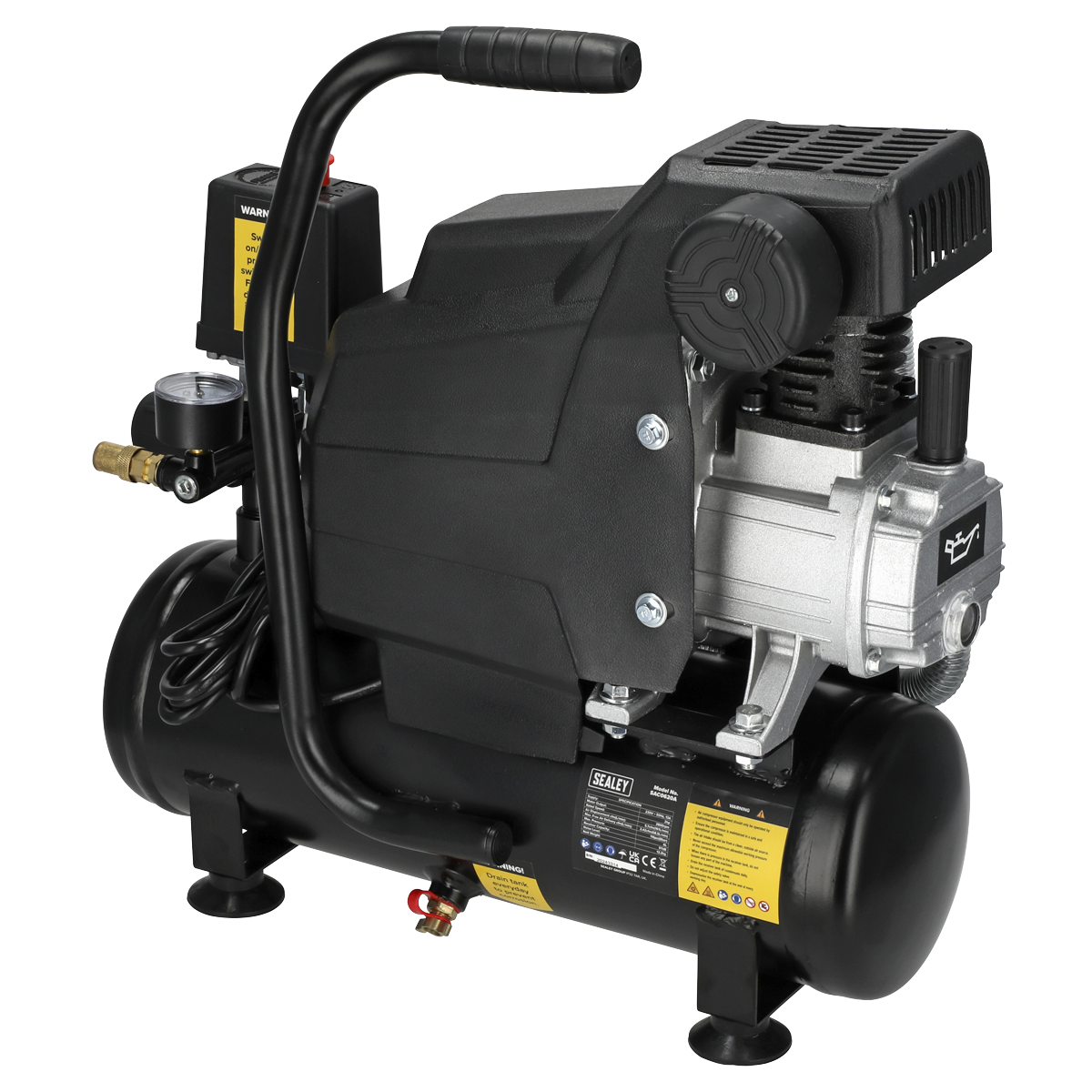 Sealey SAC0620A 6L Direct Drive Air Compressor 2hp - additional view 3