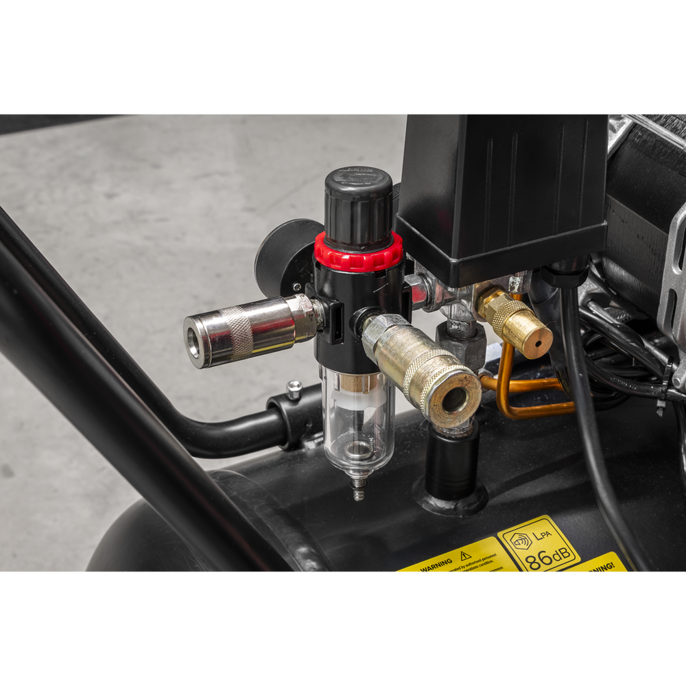 Sealey SAC10001S 100L Oil Free Low Noise Direct Drive Air Compressor 2 x 2hp - additional view 3