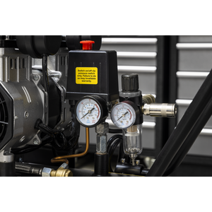 Sealey SAC10001S 100L Oil Free Low Noise Direct Drive Air Compressor 2 x 2hp - additional view 4