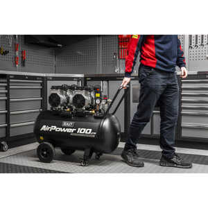 Sealey SAC10001S 100L Oil Free Low Noise Direct Drive Air Compressor 2 x 2hp - additional view 6