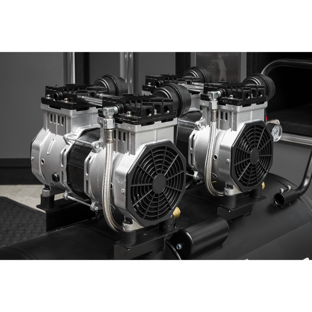Sealey SAC10001S 100L Oil Free Low Noise Direct Drive Air Compressor 2 x 2hp - additional view 8