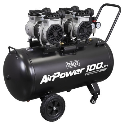 Sealey SAC10001S 100L Oil Free Low Noise Direct Drive Air Compressor 2 x 2hp