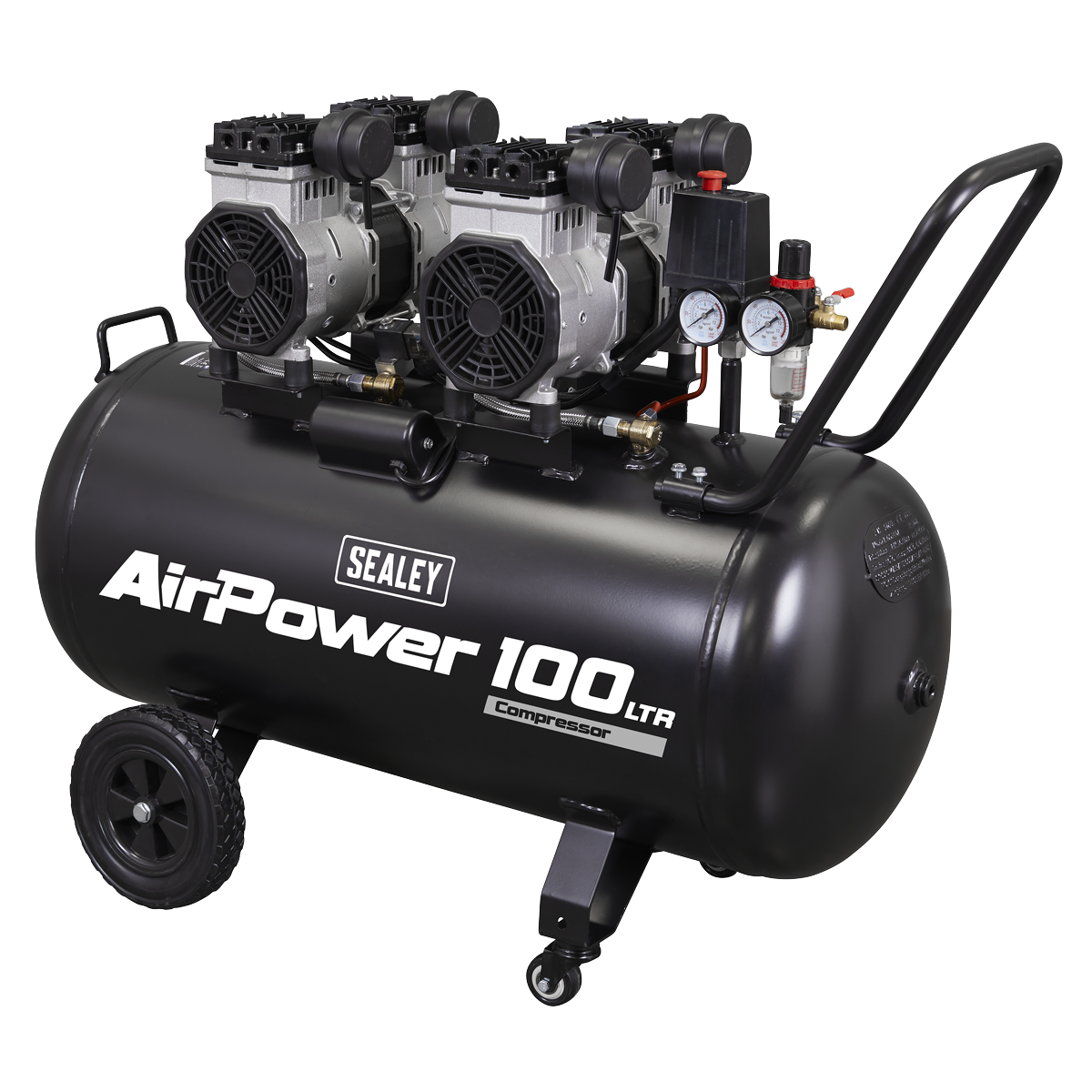 Sealey SAC10001S 100L Oil Free Low Noise Direct Drive Air Compressor 2 x 2hp - additional view 10