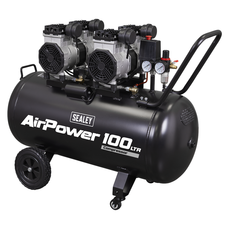Sealey SAC10001S 100L Oil Free Low Noise Direct Drive Air Compressor 2 x 2hp - additional view 10