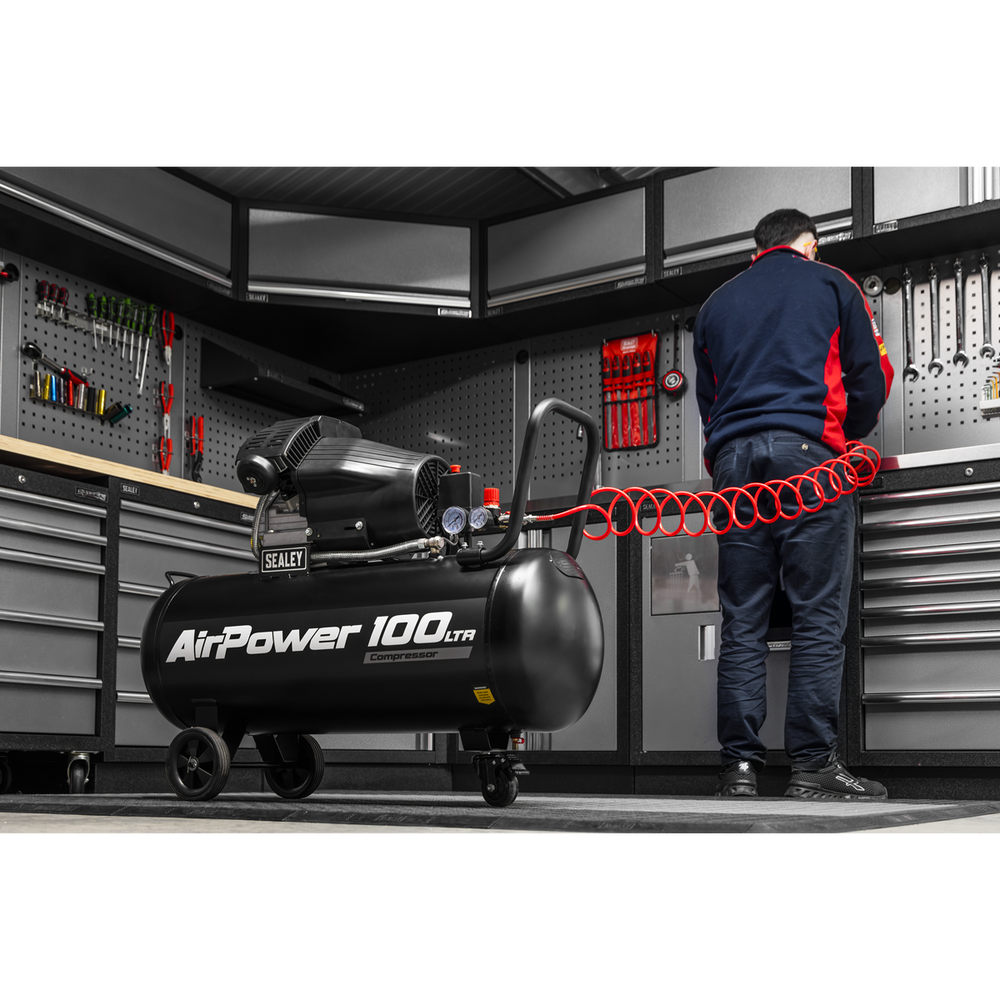 Sealey SAC10002 Air Compressor 100L V-Twin Oil Free Direct Drive 3hp - additional view 4