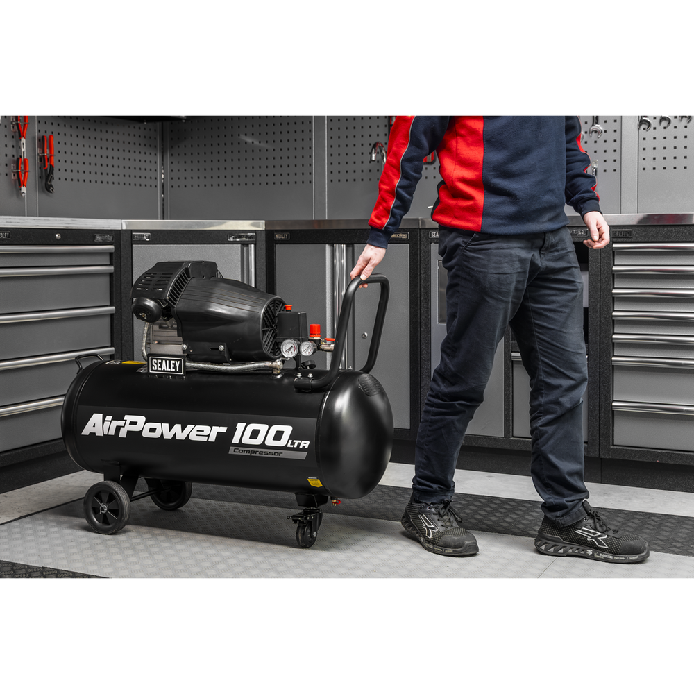 Sealey SAC10002 Air Compressor 100L V-Twin Oil Free Direct Drive 3hp - additional view 5