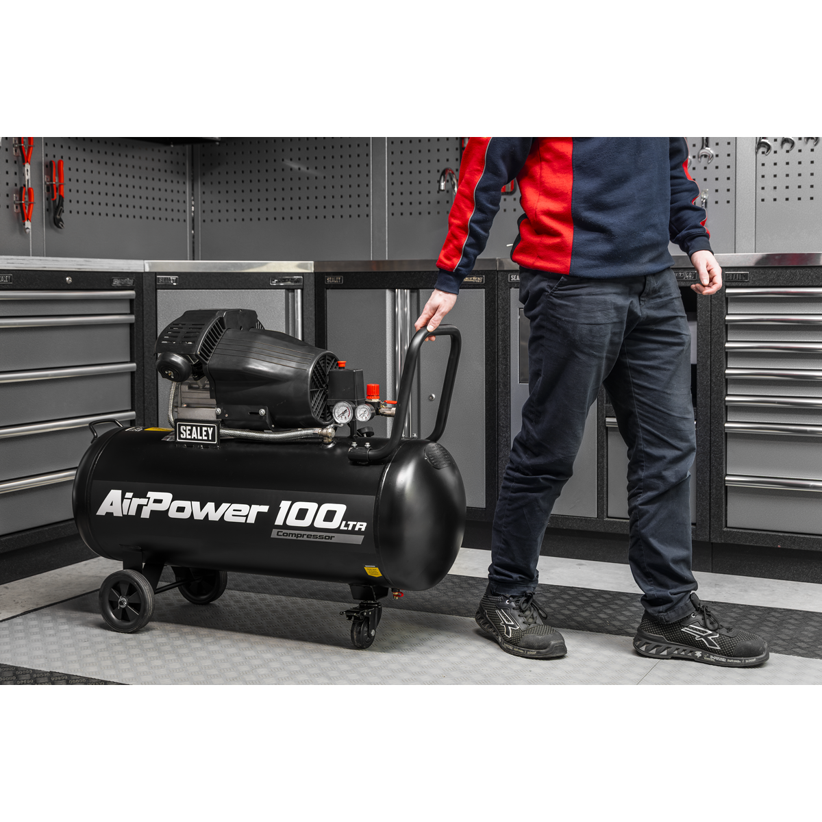 Sealey SAC10002 Air Compressor 100L V-Twin Oil Free Direct Drive 3hp - additional view 5