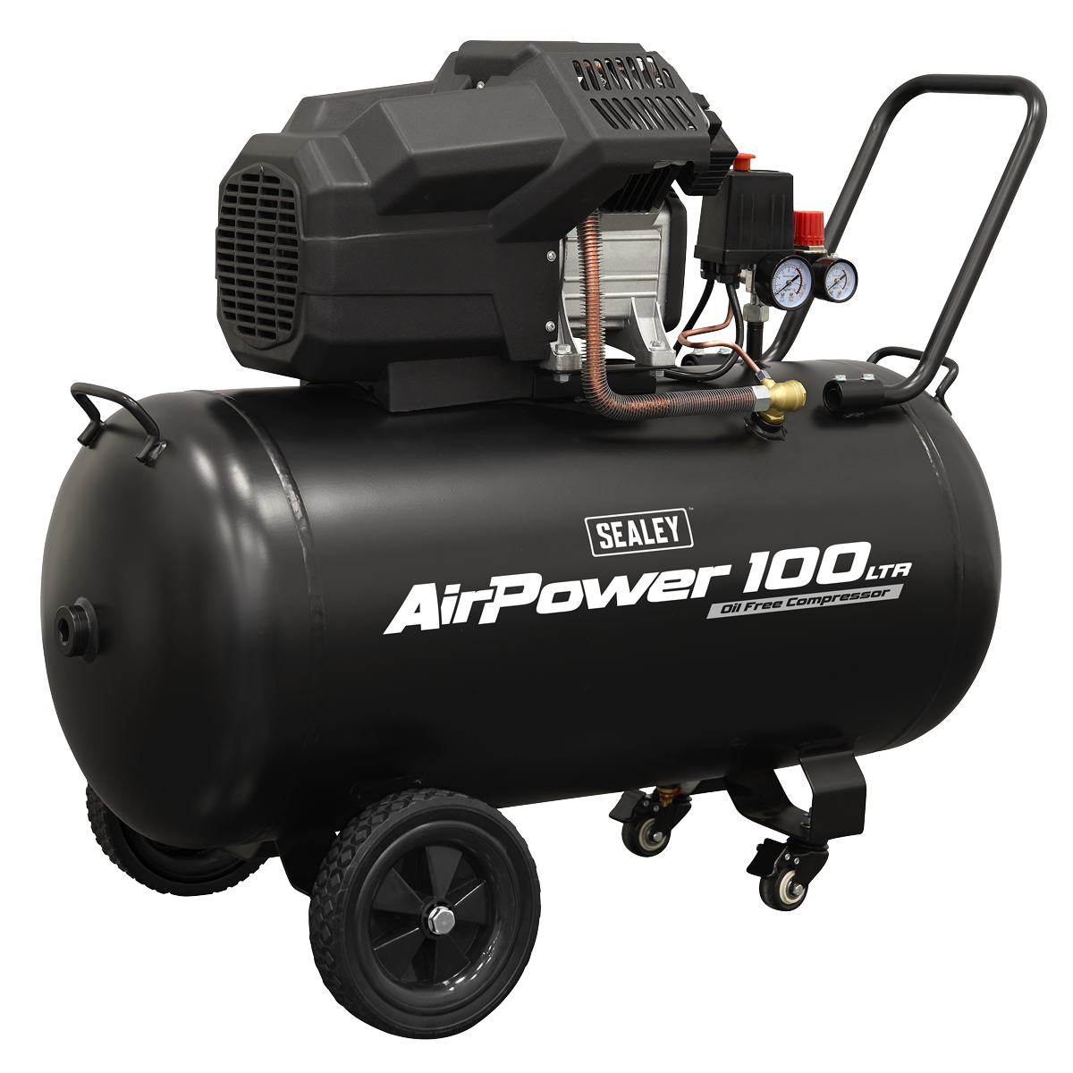 Sealey SAC10002 Air Compressor 100L V-Twin Oil Free Direct Drive 3hp - additional view 2