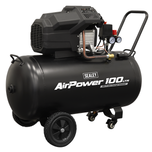 Sealey SAC10002 Air Compressor 100L V-Twin Oil Free Direct Drive 3hp - additional view 2