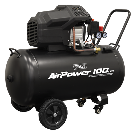 Sealey SAC10002 Air Compressor 100L V-Twin Oil Free Direct Drive 3hp - additional view 2