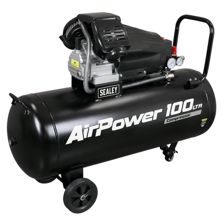 Sealey SAC10030VA 100L V-Twin Direct Drive Air Compressor 3hp