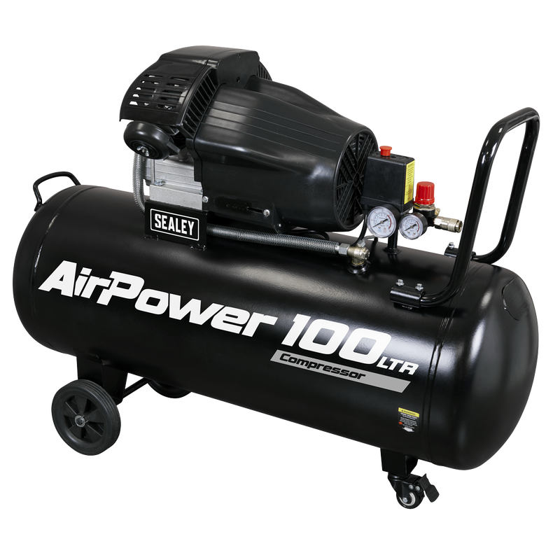 Sealey SAC10030VA 100L V-Twin Direct Drive Air Compressor 3hp - additional view 2